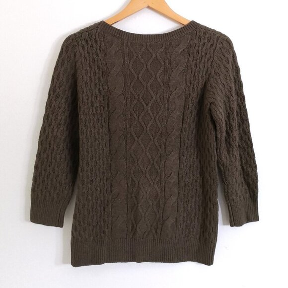NWOT LOFT Wool/Cotton/Rabbit Hair Blend Cable Knit Cozy Sweater Size M - Picture 5 of 11